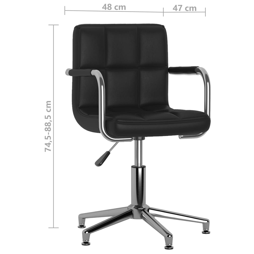 vidaXL Chaises de salle à manger 2 pcs Pivotantes Similicuir Noir