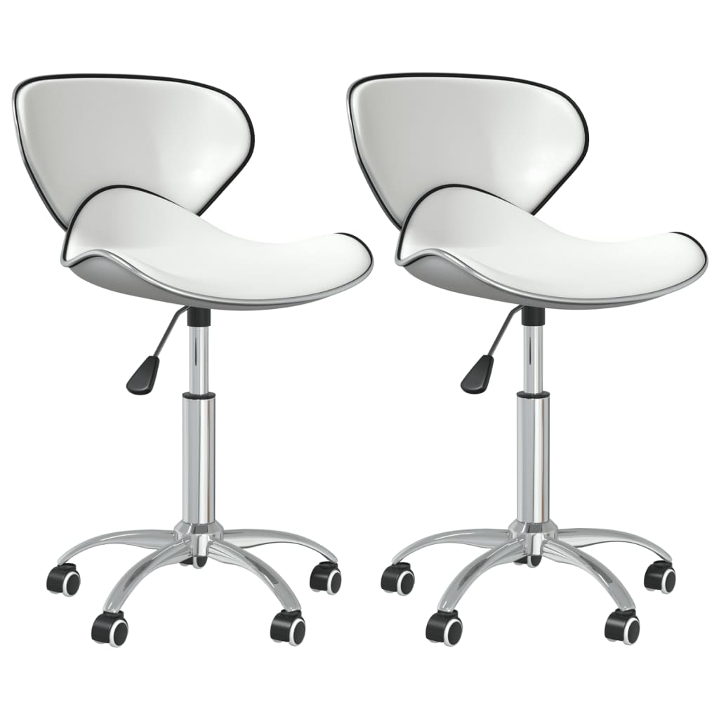 vidaXL Chaises de salle à manger 2 pcs Pivotantes Blanc Similicuir