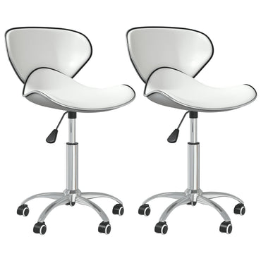 vidaXL Chaises de salle à manger 2 pcs Pivotantes Blanc Similicuir