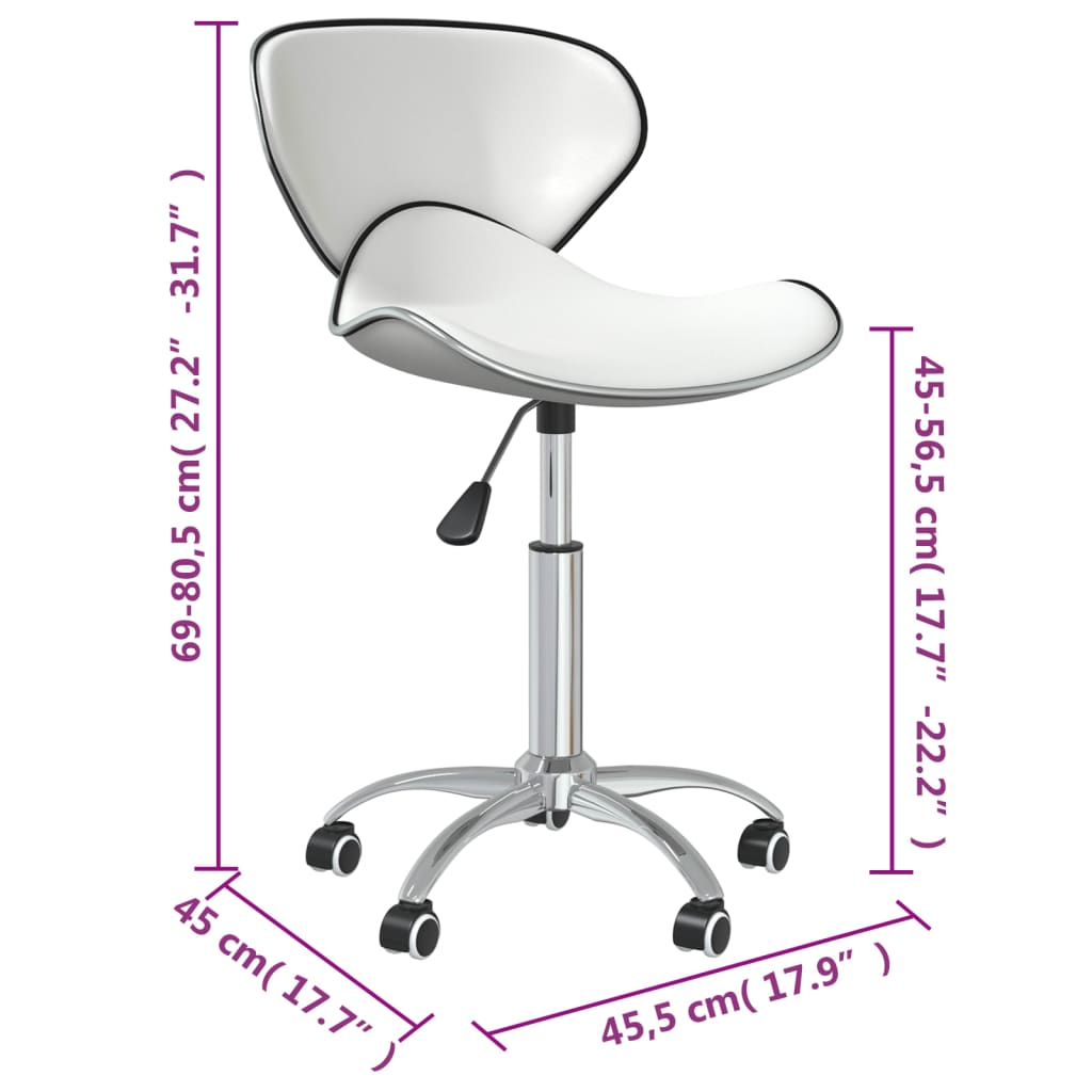 vidaXL Chaises de salle à manger 2 pcs Pivotantes Blanc Similicuir