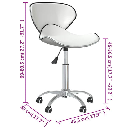 vidaXL Chaises de salle à manger 2 pcs Pivotantes Blanc Similicuir