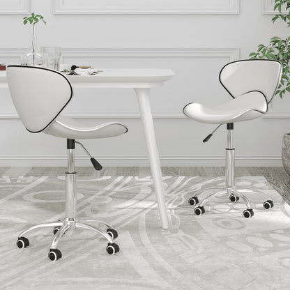 vidaXL Chaises de salle à manger 2 pcs Pivotantes Blanc Similicuir