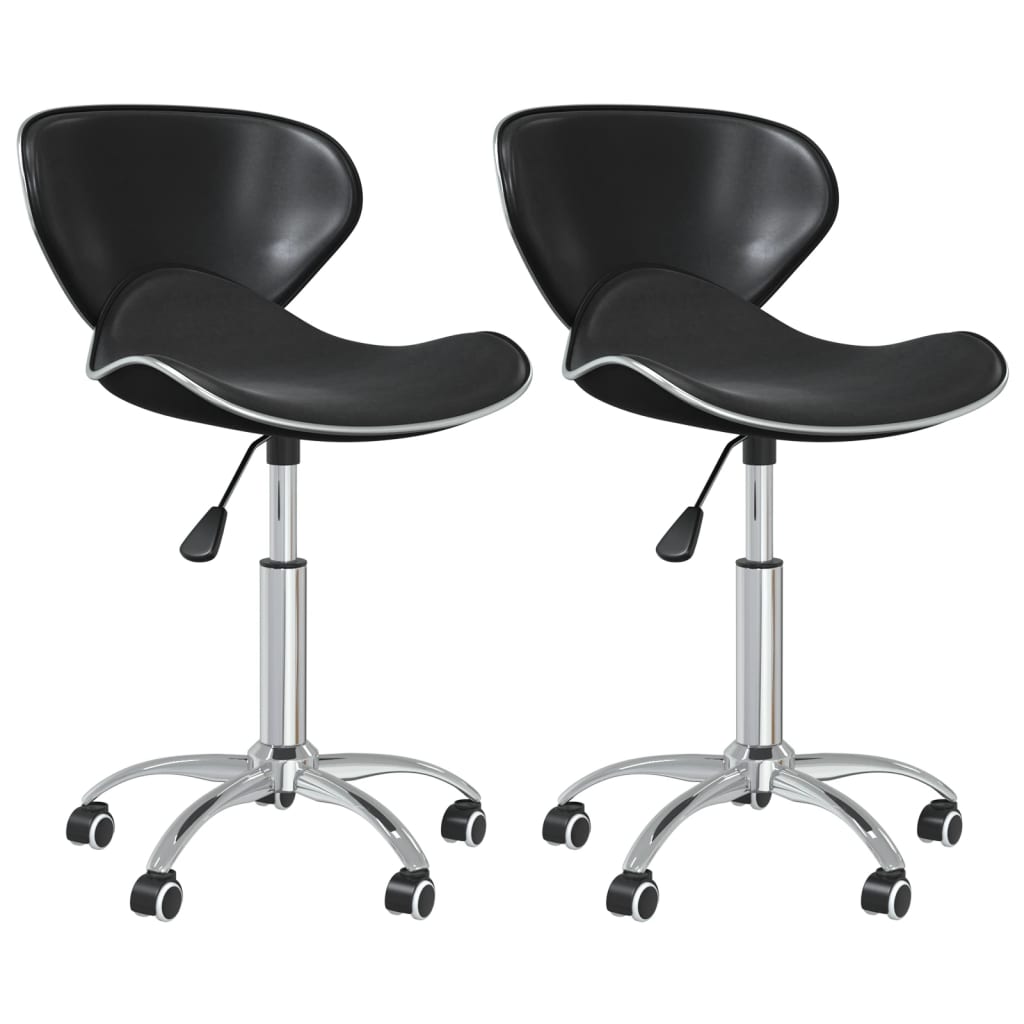vidaXL Chaises de salle à manger 2 pcs Pivotantes Similicuir Noir
