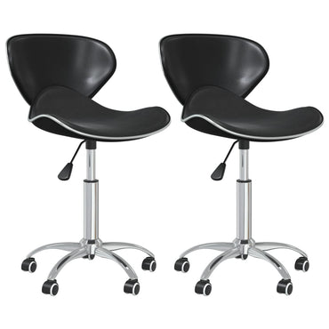 vidaXL Chaises de salle à manger 2 pcs Pivotantes Similicuir Noir