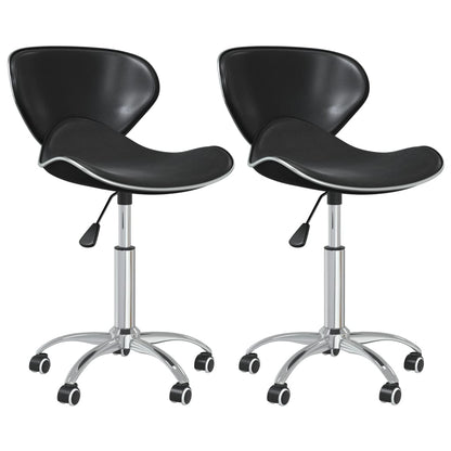 vidaXL Chaises de salle à manger 2 pcs Pivotantes Similicuir Noir