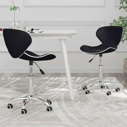 vidaXL Chaises de salle à manger 2 pcs Pivotantes Similicuir Noir
