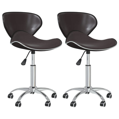 vidaXL Chaises de salle à manger pivotantes 2 pcs Similicuir Marron