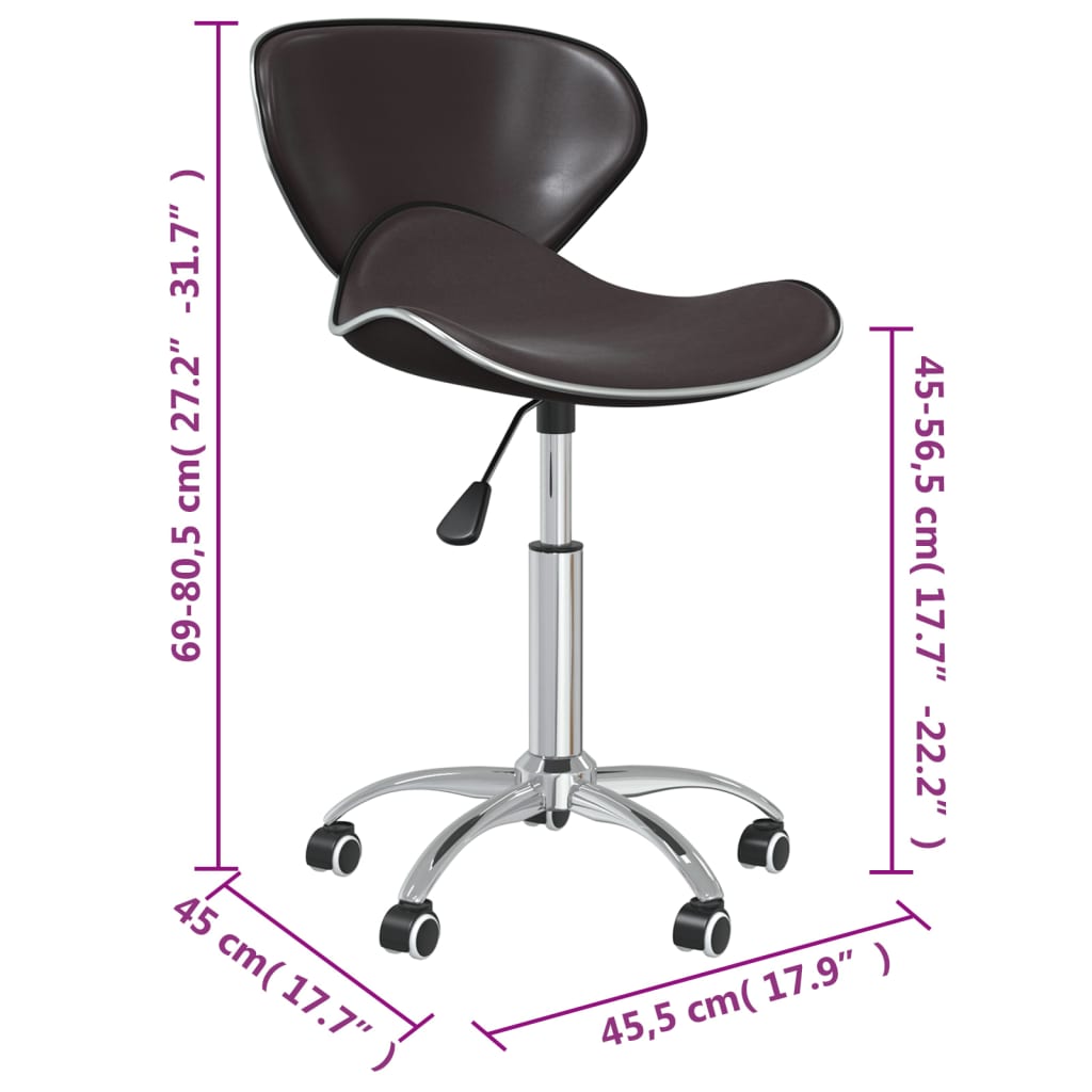 vidaXL Chaises de salle à manger pivotantes 2 pcs Similicuir Marron