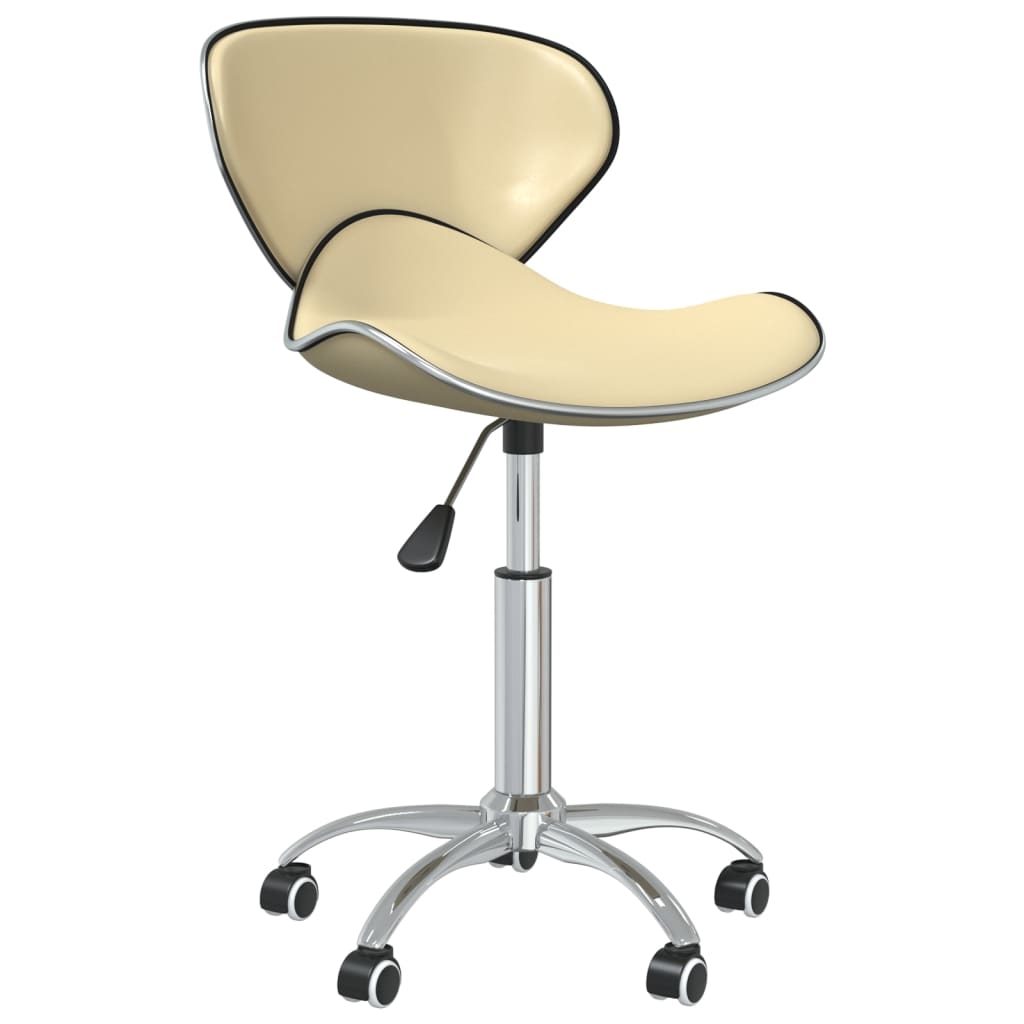 vidaXL Chaises de salle à manger pivotantes 2 pcs Crème Similicuir