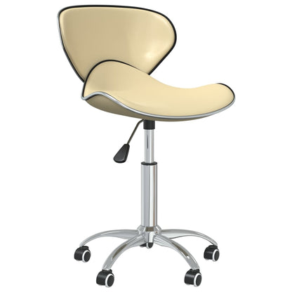 vidaXL Chaises de salle à manger pivotantes 2 pcs Crème Similicuir
