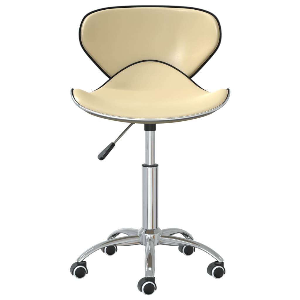 vidaXL Chaises de salle à manger pivotantes 2 pcs Crème Similicuir