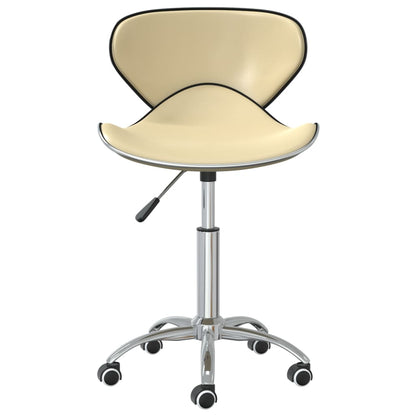vidaXL Chaises de salle à manger pivotantes 2 pcs Crème Similicuir