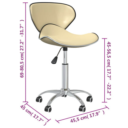vidaXL Chaises de salle à manger pivotantes 2 pcs Crème Similicuir