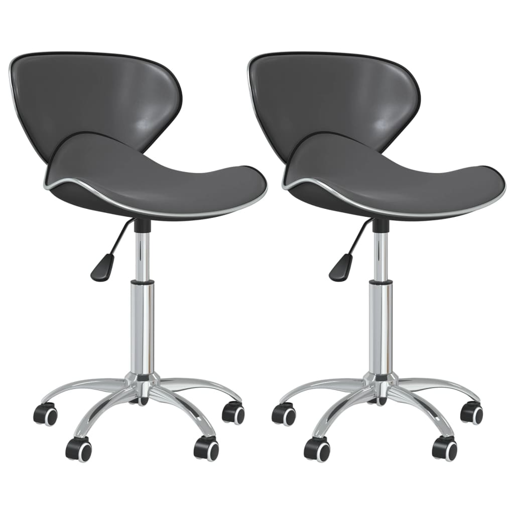 vidaXL Chaises de salle à manger 2 pcs Pivotantes Gris Similicuir