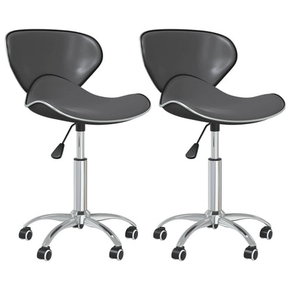vidaXL Chaises de salle à manger 2 pcs Pivotantes Gris Similicuir