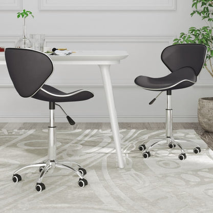 vidaXL Chaises de salle à manger 2 pcs Pivotantes Gris Similicuir