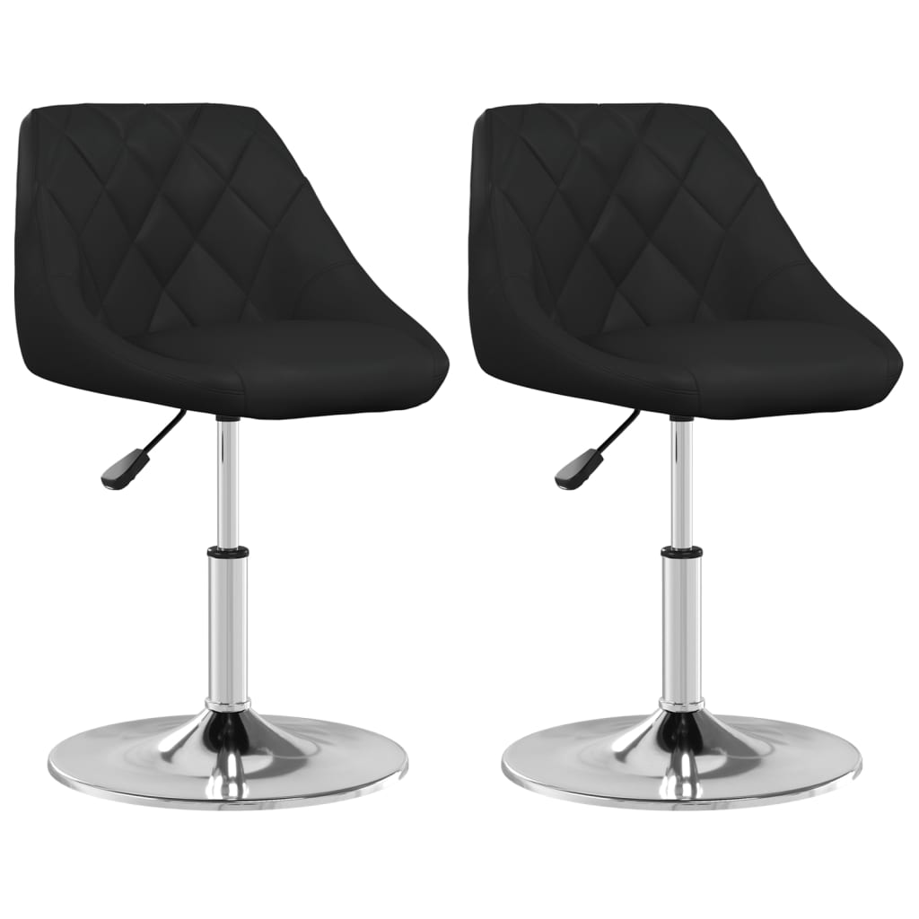 vidaXL Chaises de salle à manger 2 pcs Similicuir Noir