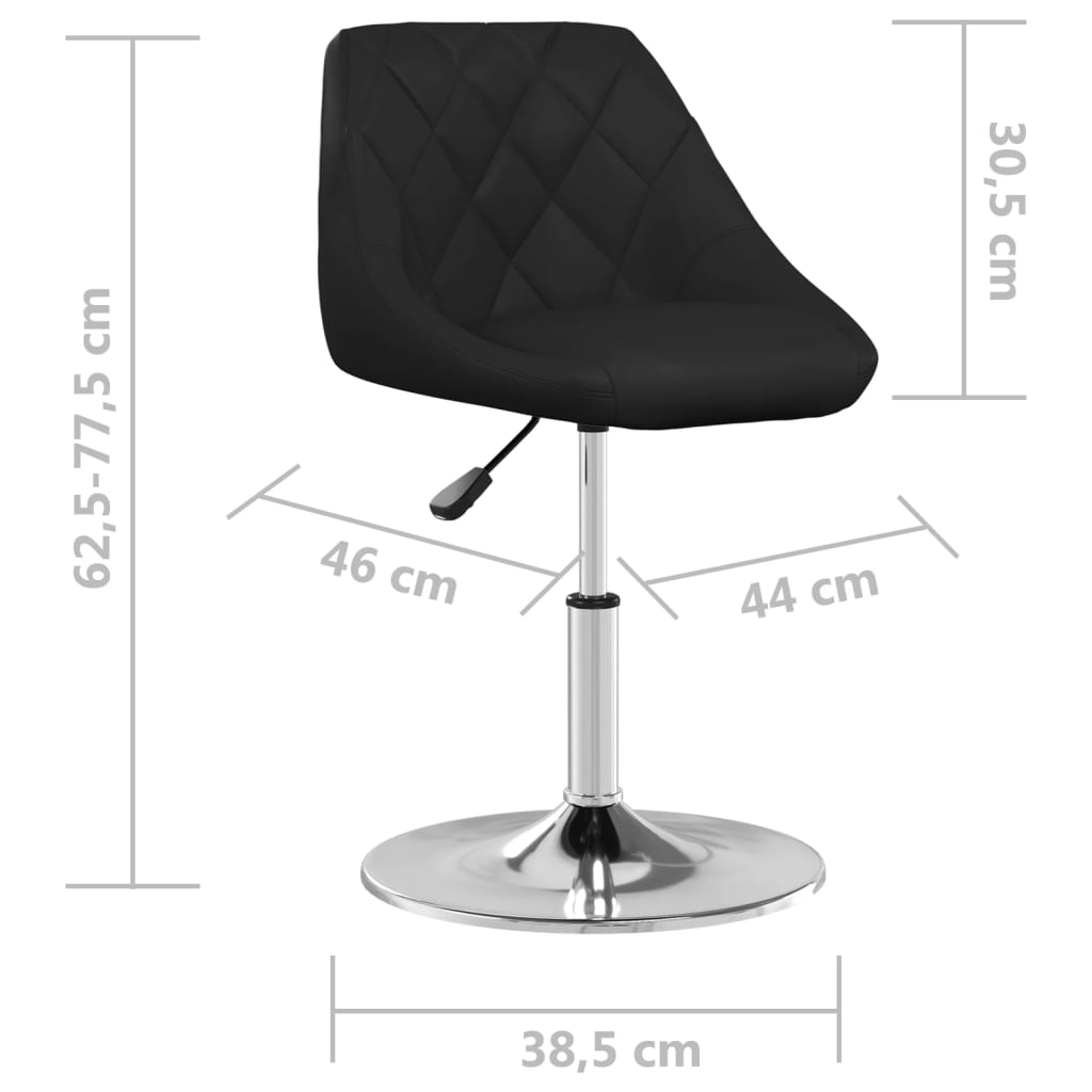 vidaXL Chaises de salle à manger 2 pcs Similicuir Noir