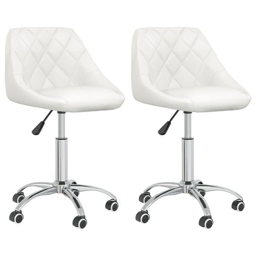 vidaXL Chaises de salle à manger pivotantes 2 pcs Blanc Similicuir