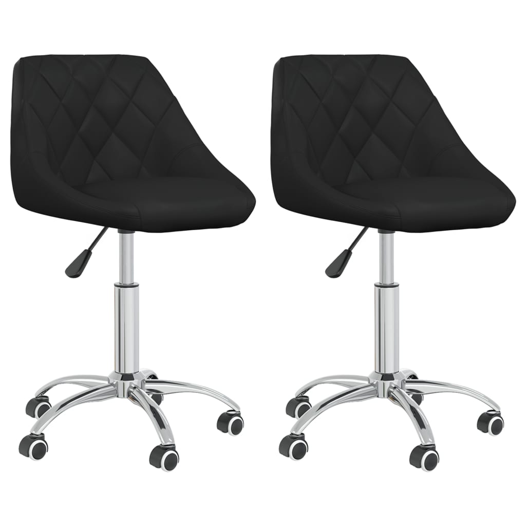 vidaXL Chaises de salle à manger 2 pcs Pivotantes Similicuir Noir