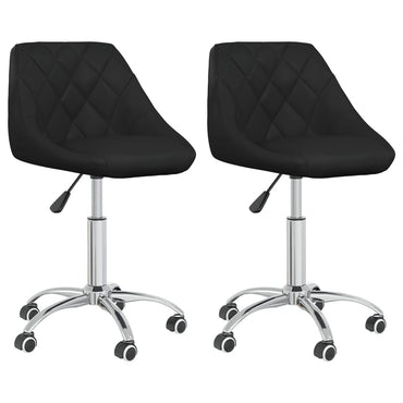 vidaXL Chaises de salle à manger 2 pcs Pivotantes Similicuir Noir