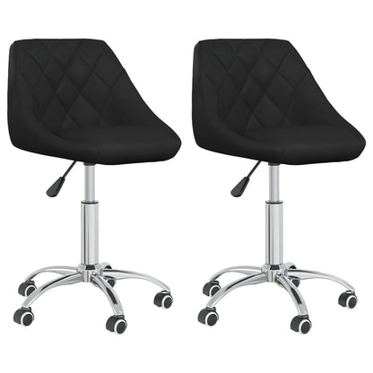 vidaXL Chaises de salle à manger 2 pcs Pivotantes Similicuir Noir