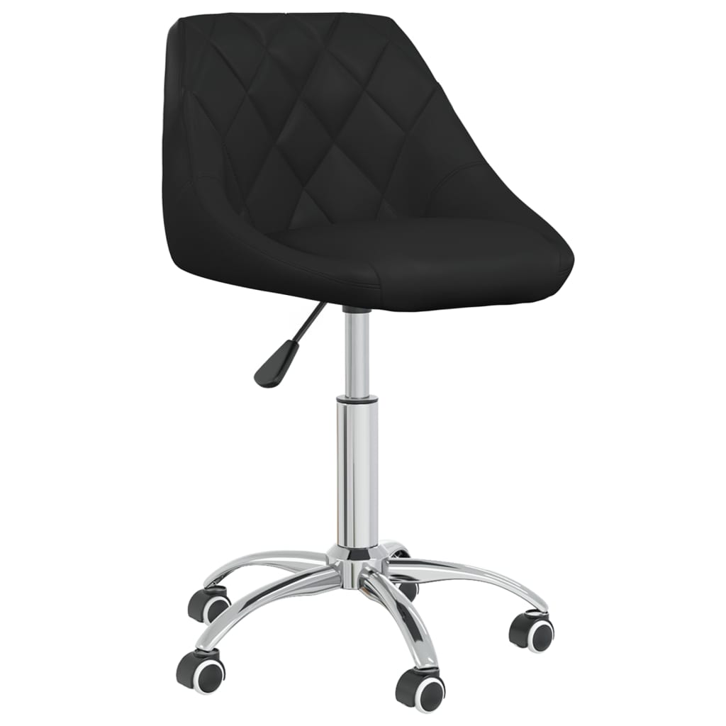 vidaXL Chaises de salle à manger 2 pcs Pivotantes Similicuir Noir