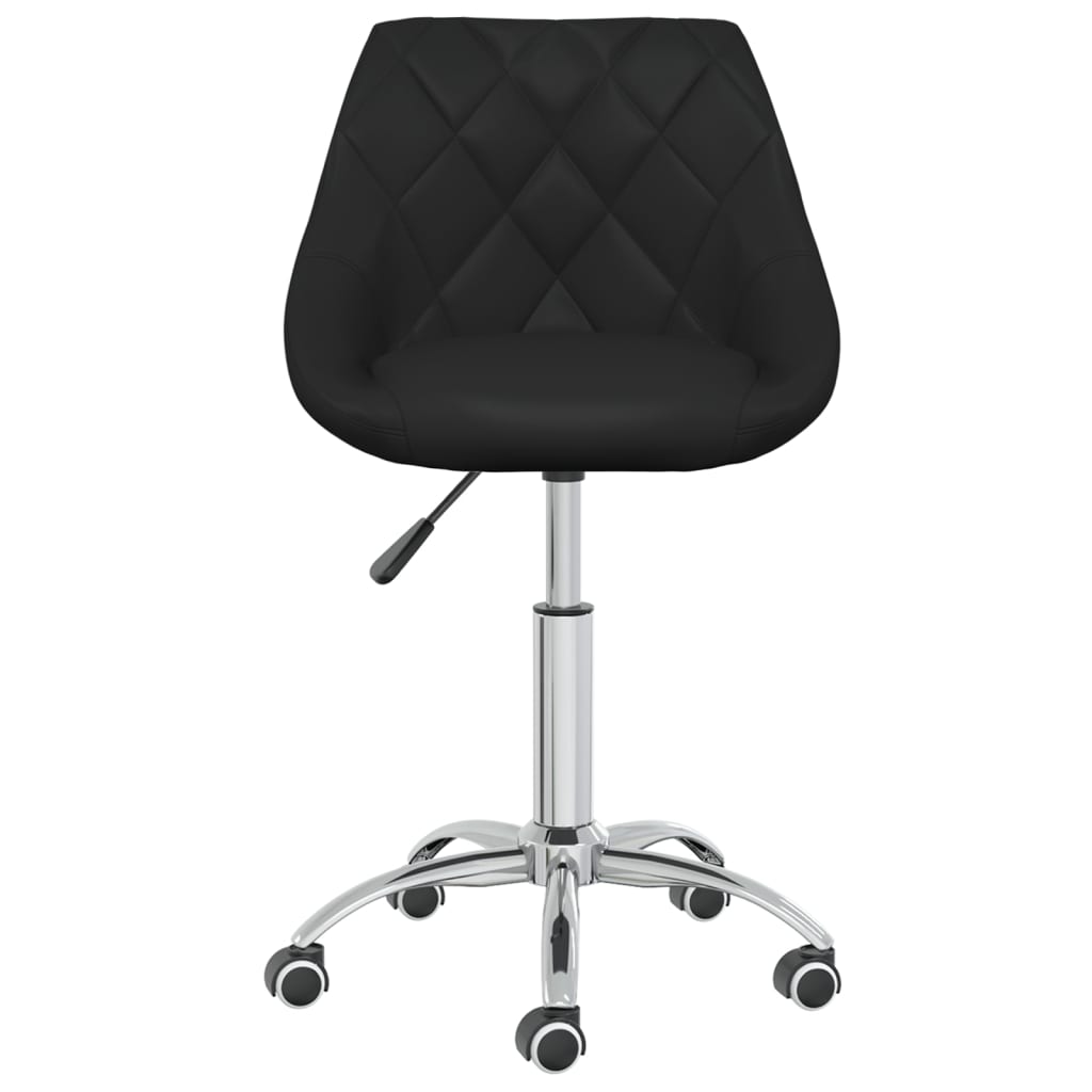 vidaXL Chaises de salle à manger 2 pcs Pivotantes Similicuir Noir