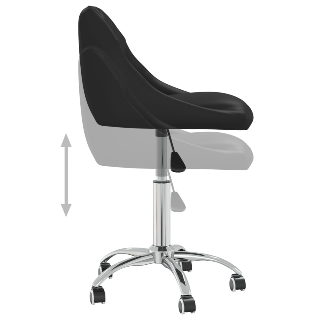 vidaXL Chaises de salle à manger 2 pcs Pivotantes Similicuir Noir