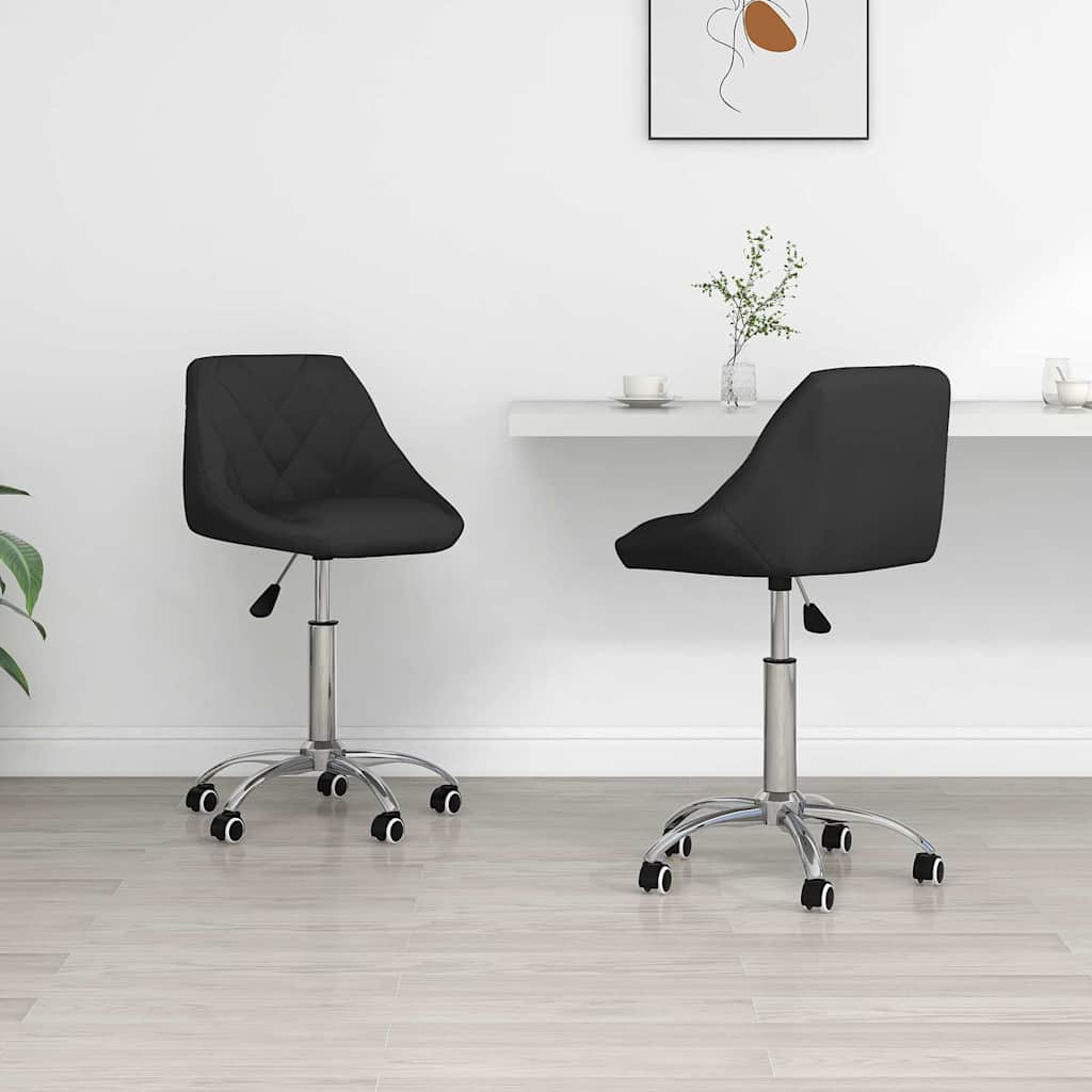 vidaXL Chaises de salle à manger 2 pcs Pivotantes Similicuir Noir