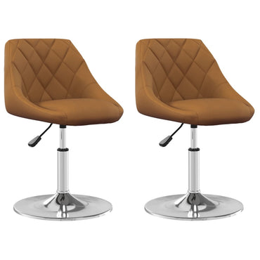 vidaXL Chaises de salle à manger pivotantes 2 pcs Velours marron