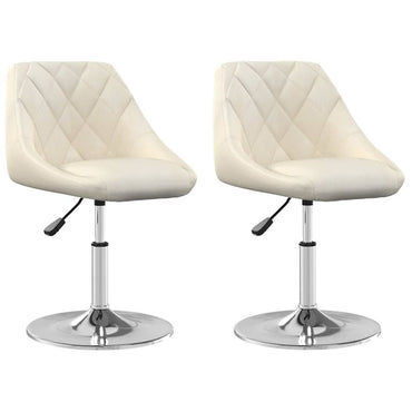 vidaXL Chaises de salle à manger pivotantes 2 pcs Crème Velours
