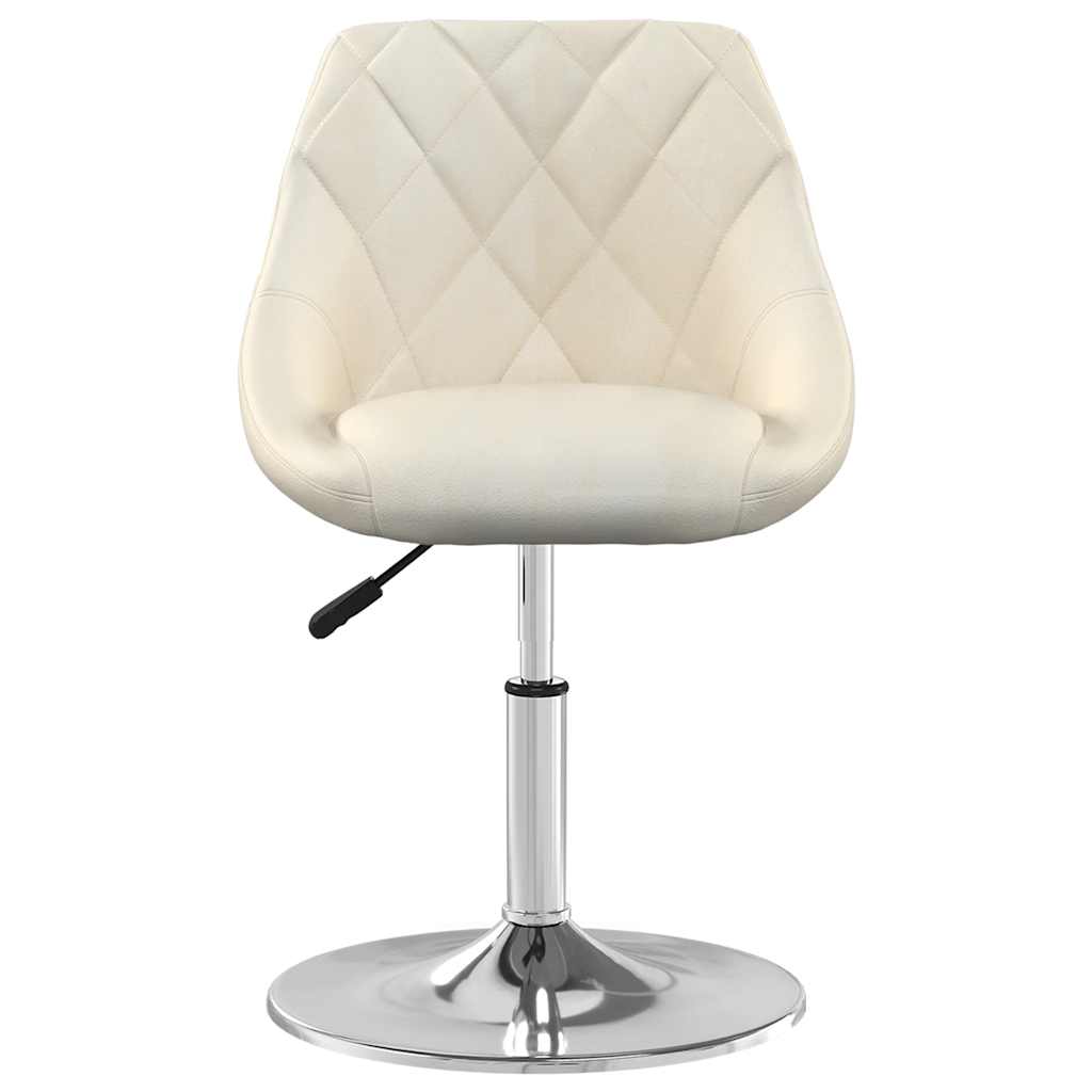 vidaXL Chaises de salle à manger pivotantes 2 pcs Crème Velours