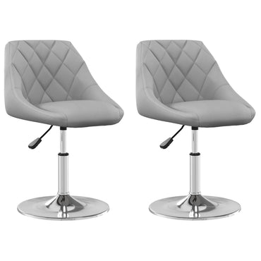 vidaXL Chaises de salle à manger pivotantes 2 pcs Gris clair Velours