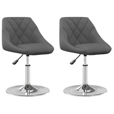 vidaXL Chaises de salle à manger 2 pcs Pivotantes Gris foncé Velours