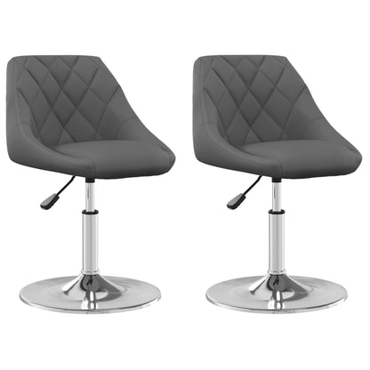 vidaXL Chaises de salle à manger 2 pcs Pivotantes Gris foncé Velours