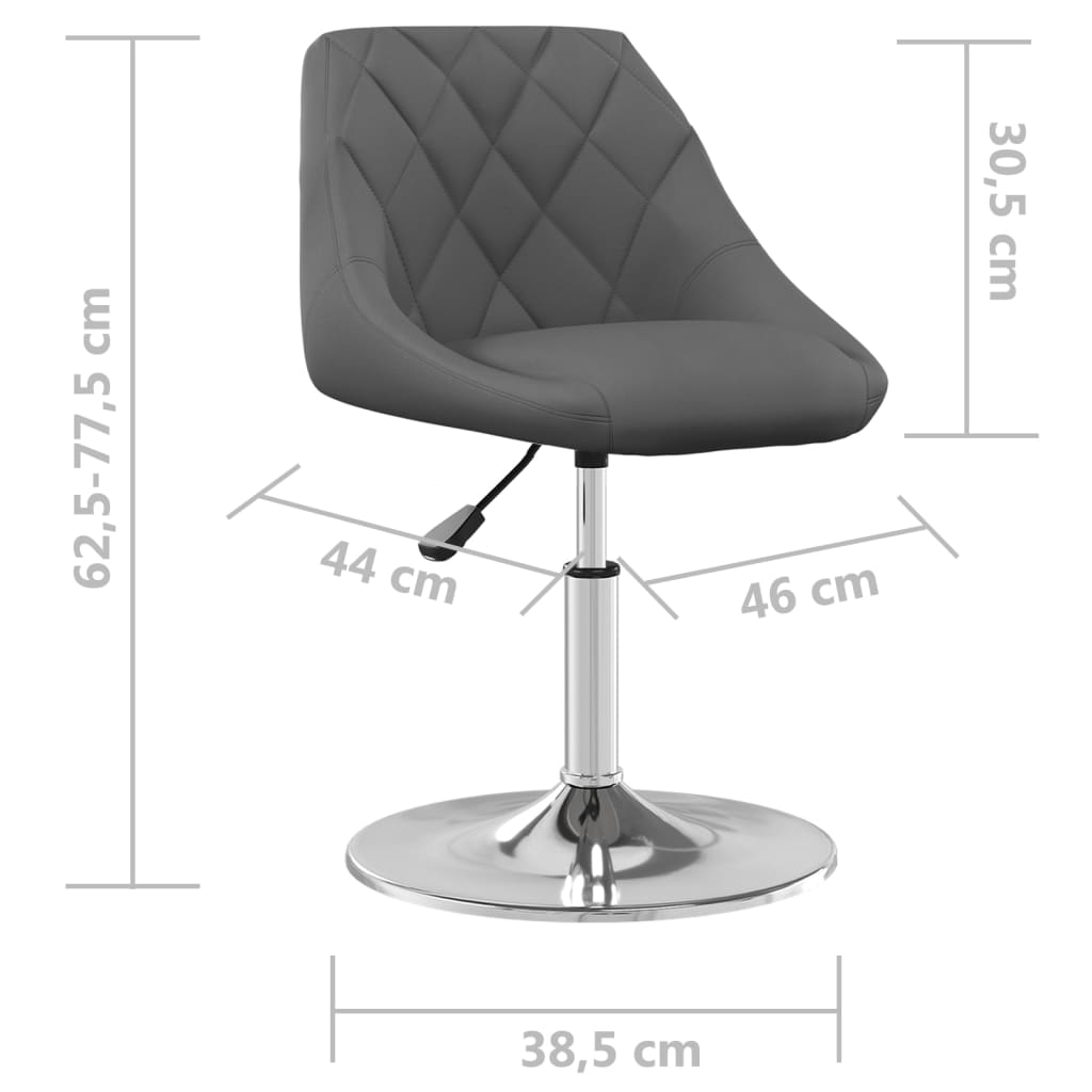 vidaXL Chaises de salle à manger 2 pcs Pivotantes Gris foncé Velours
