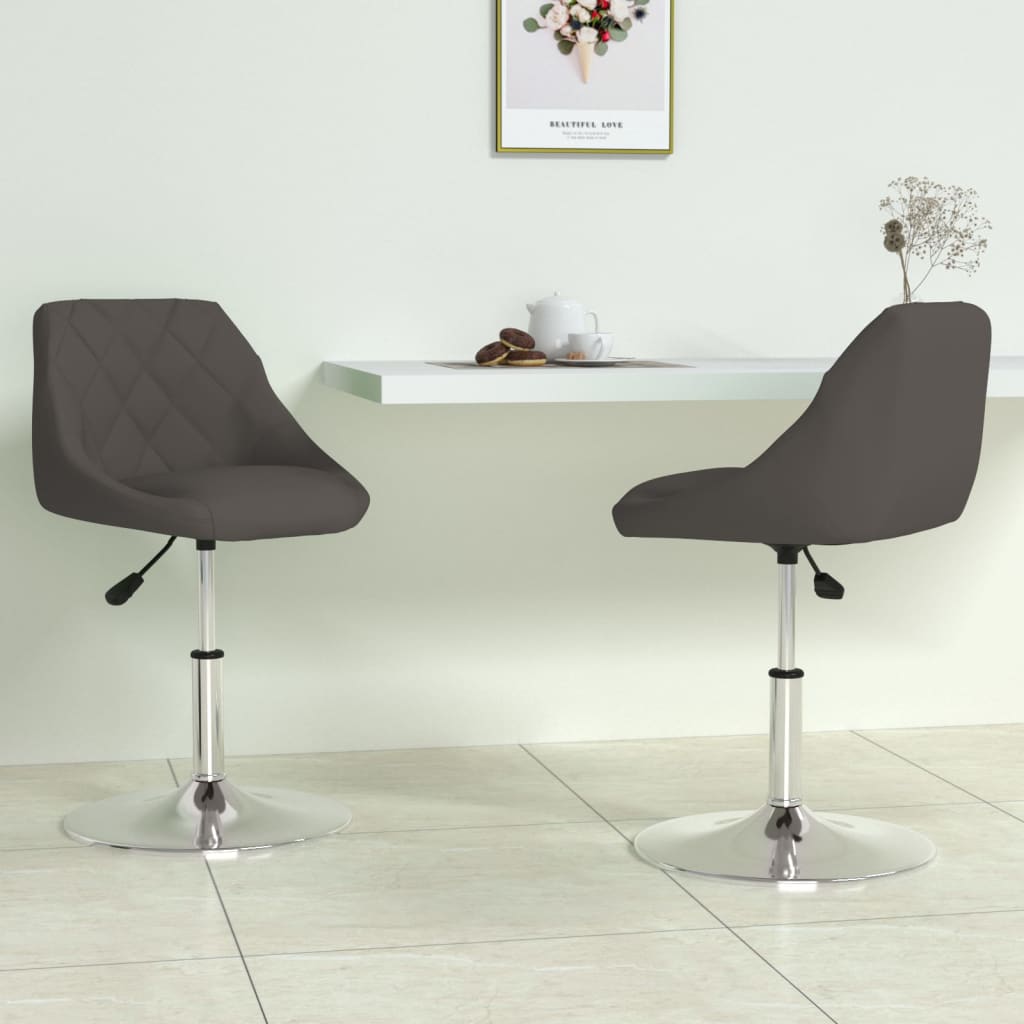 vidaXL Chaises de salle à manger 2 pcs Pivotantes Gris foncé Velours