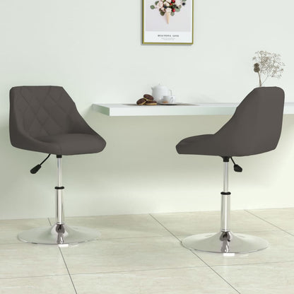 vidaXL Chaises de salle à manger 2 pcs Pivotantes Gris foncé Velours