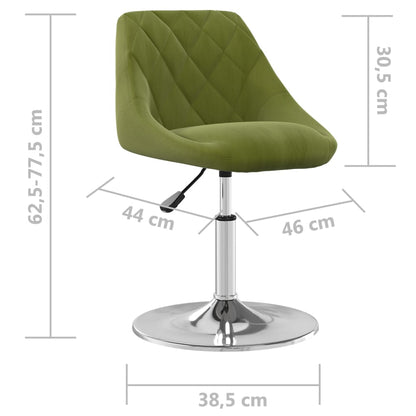 vidaXL Chaises de salle à manger pivotantes 2 pcs Velours vert clair