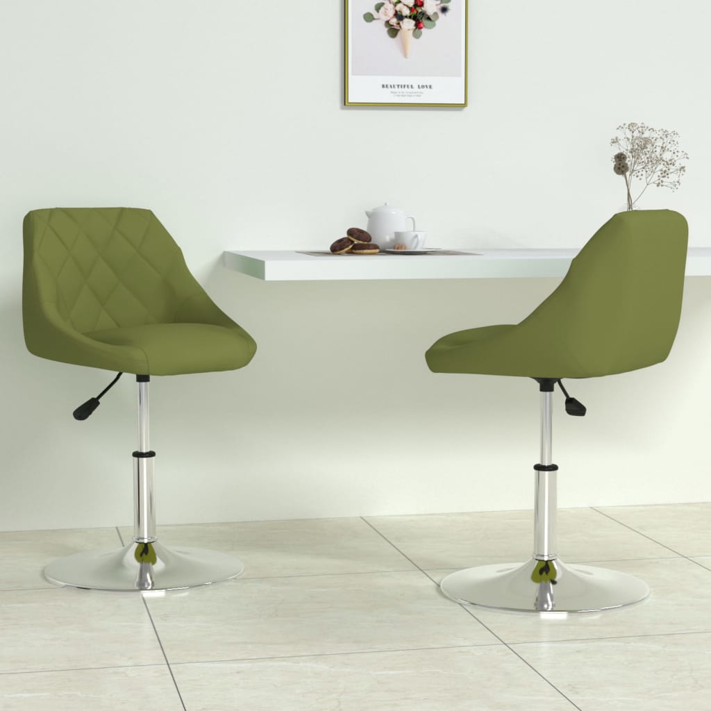 vidaXL Chaises de salle à manger pivotantes 2 pcs Velours vert clair