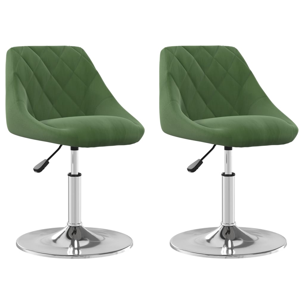 vidaXL Chaises de salle à manger pivotantes 2 pcs Vert foncé Velours