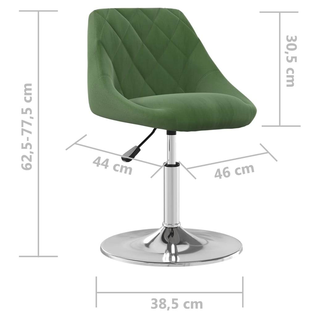 vidaXL Chaises de salle à manger pivotantes 2 pcs Vert foncé Velours