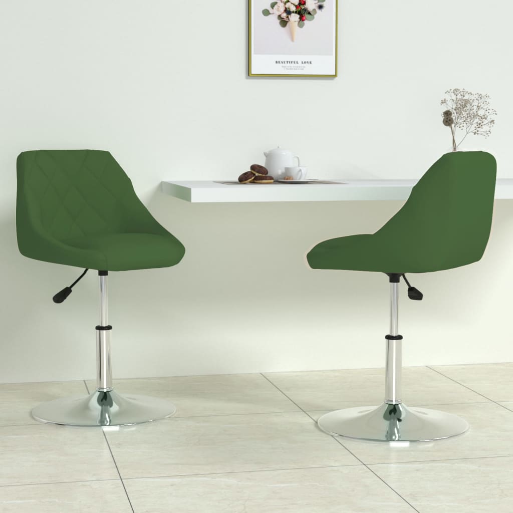 vidaXL Chaises de salle à manger pivotantes 2 pcs Vert foncé Velours