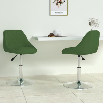 vidaXL Chaises de salle à manger pivotantes 2 pcs Vert foncé Velours