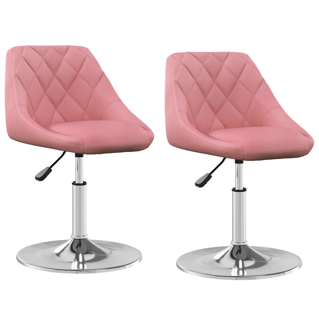 vidaXL Chaises de salle à manger 2 pcs Pivotantes Velours rose