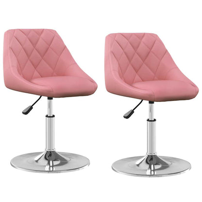vidaXL Chaises de salle à manger 2 pcs Pivotantes Velours rose