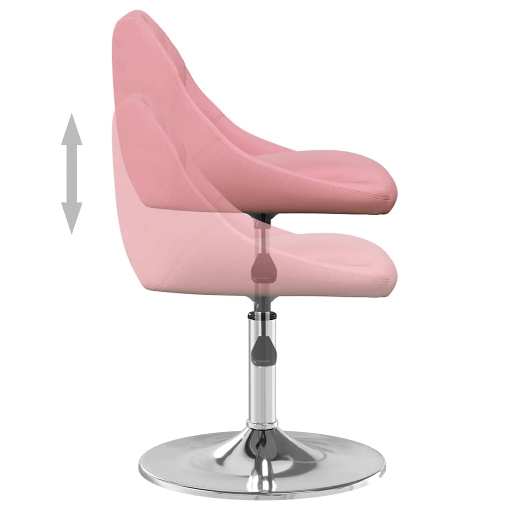 vidaXL Chaises de salle à manger 2 pcs Pivotantes Velours rose