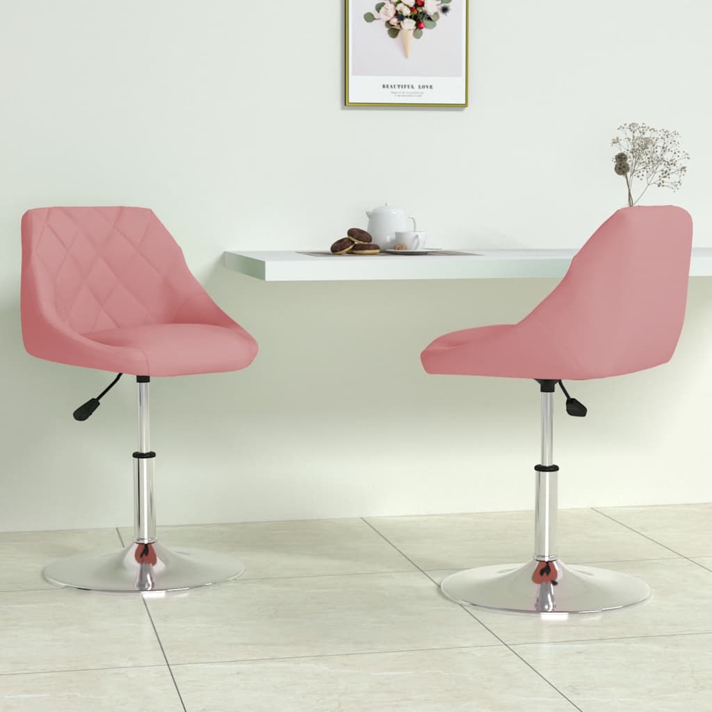 vidaXL Chaises de salle à manger 2 pcs Pivotantes Velours rose