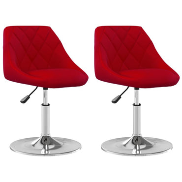 vidaXL Chaises de salle à manger 2 pcs Pivotantes Velours Rouge vin